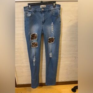 L&B (Lucky & Blessed) distressed denim boyfriend jeans